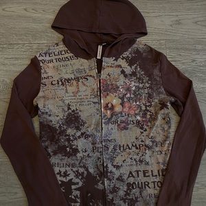 vintage susan lawrence graphic zip up